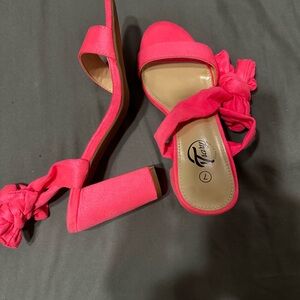 Pink Women's Block Heel Sandals